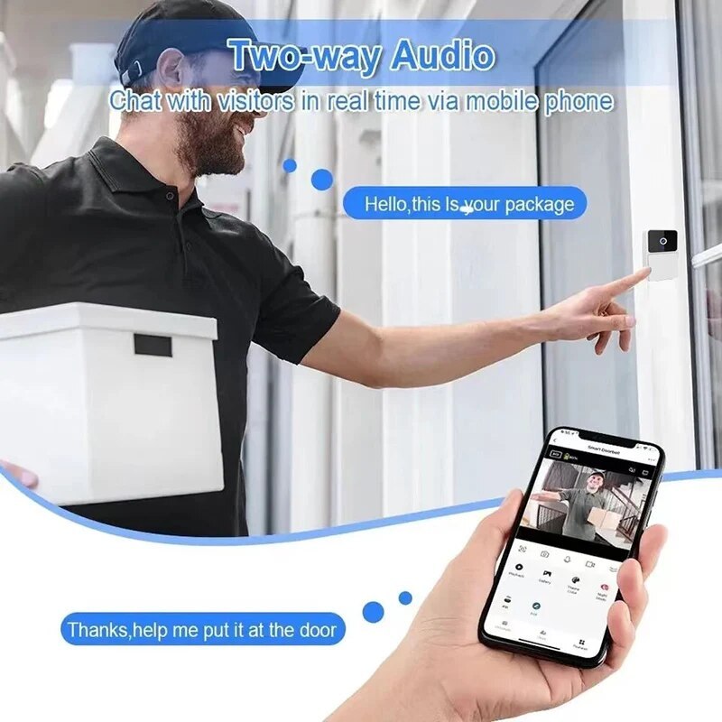 Wireless Video Doorbell Camera with Night Vision & Two-Way Intercom