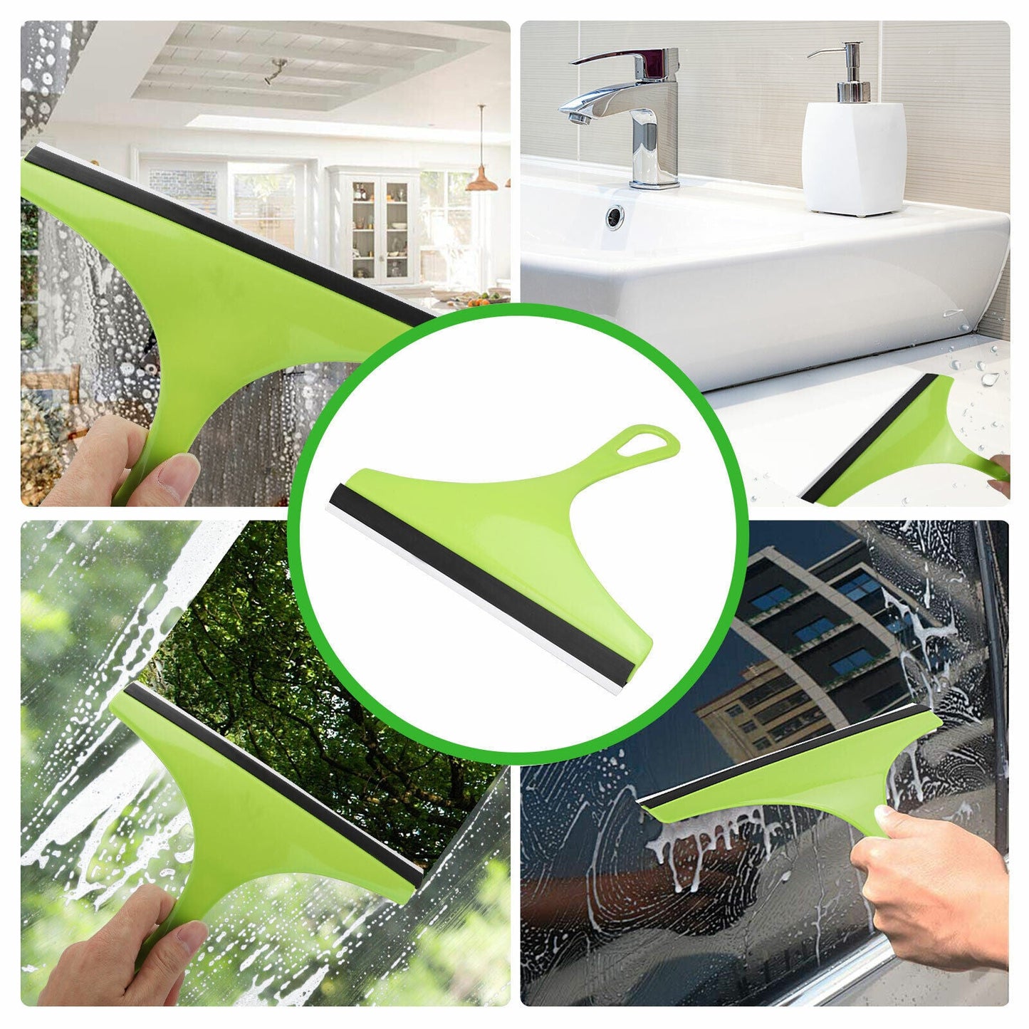 3X Glass Window Wiper Cleaner Squeegee Shower Screen Mirror - AMWLY