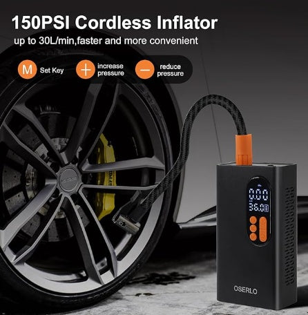 Wireless Inflator Car Portable Automatic Pumps Handheld Electric High Pressure Tire Car Pumps - AMWLY