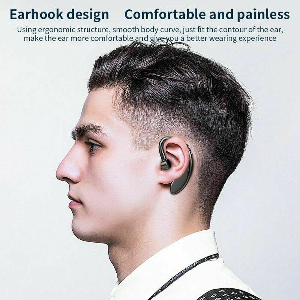 Bluetooth 5.0 Earpiece Driving Trucker Wireless Headset Earbuds Noise Cancelling - AMWLY