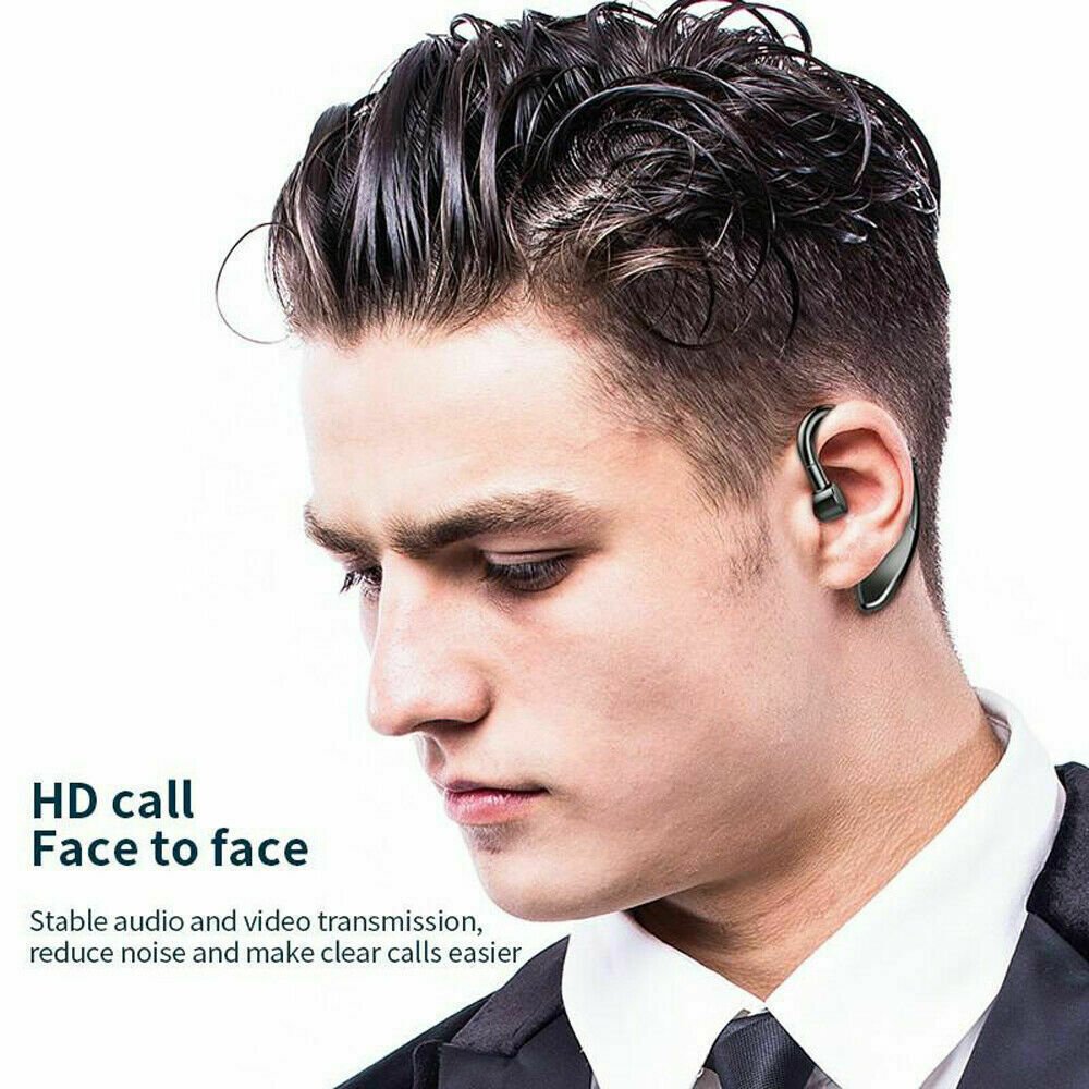 Bluetooth 5.0 Earpiece Driving Trucker Wireless Headset Earbuds Noise Cancelling - AMWLY