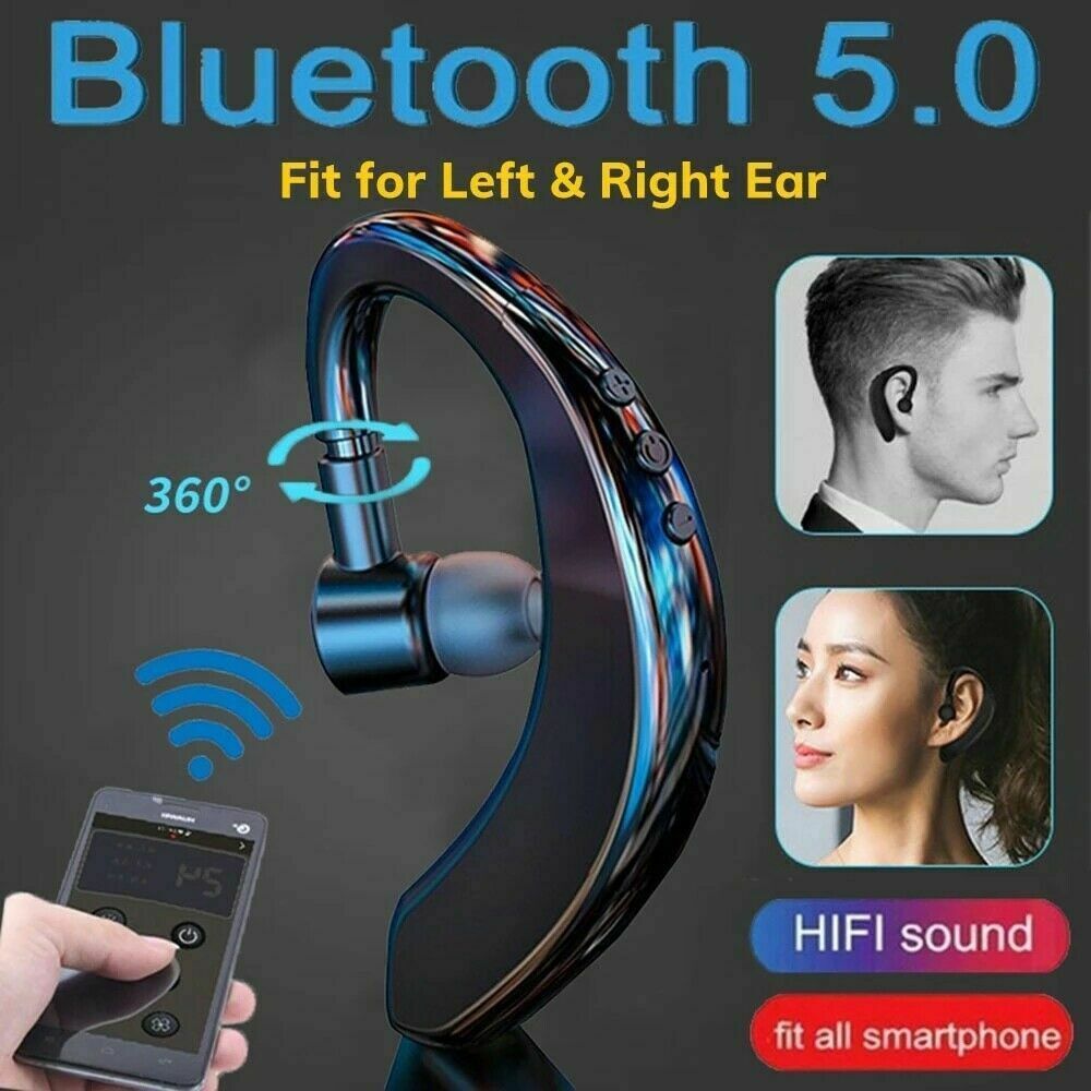 Bluetooth 5.0 Earpiece Driving Trucker Wireless Headset Earbuds Noise Cancelling - AMWLY