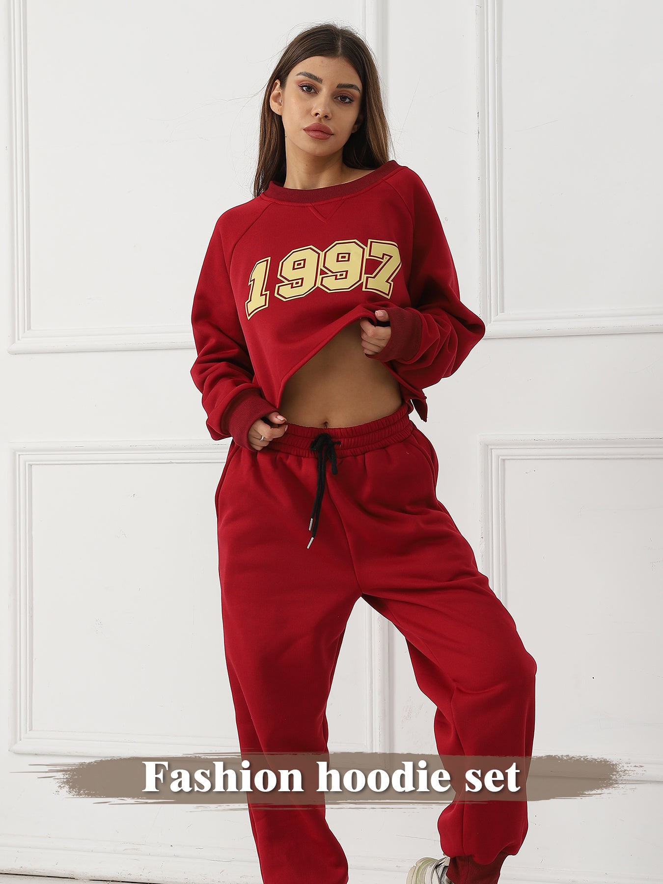 Women's Long Sleeved Hoodie Set - AMWLY