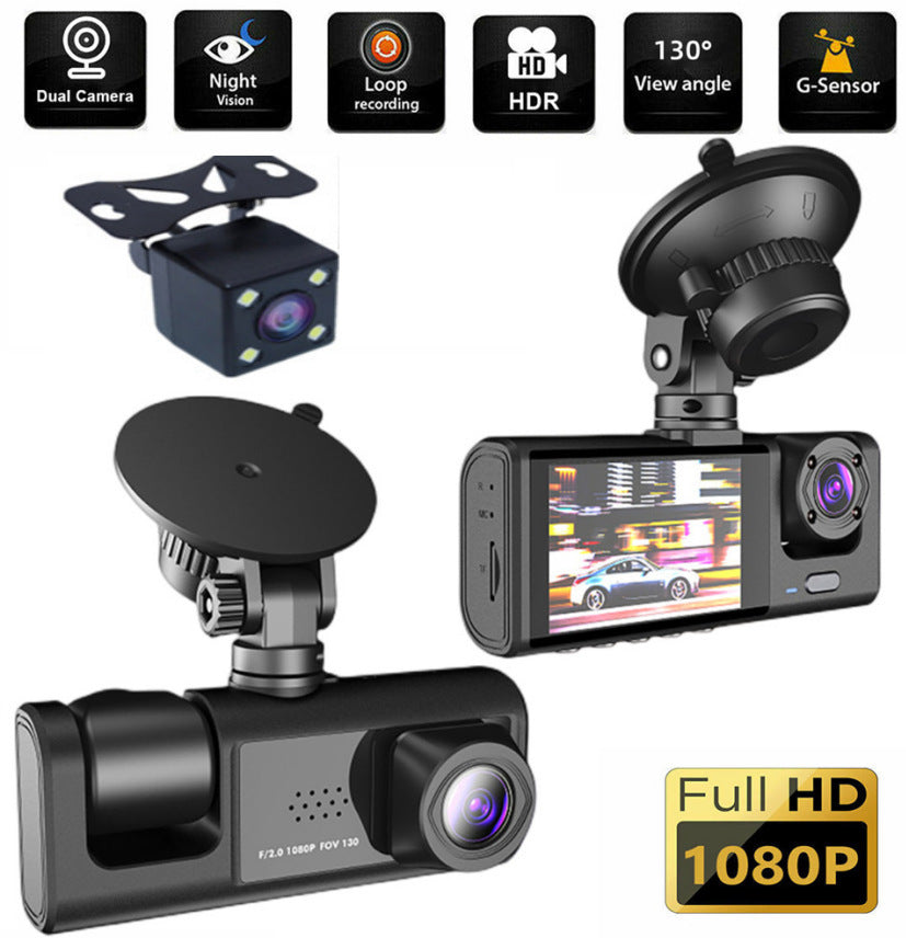 HD 1080p Three-record Driving Recorder