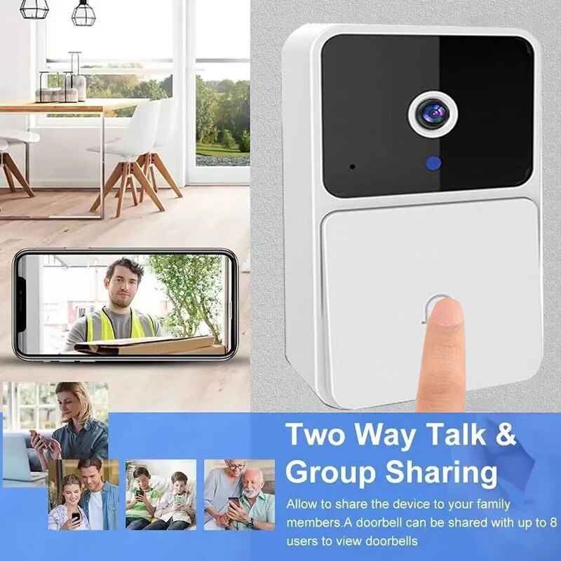 Wireless Video Doorbell Camera with Night Vision & Two-Way Intercom