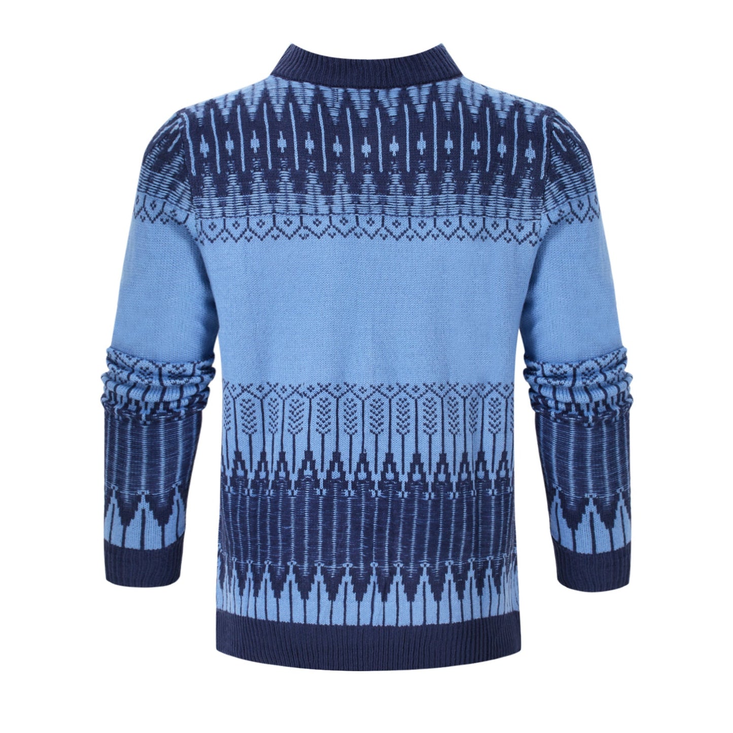 Men's Crewneck Pullover Sweater Unisex Fair Isle Long Sleeve Knitted Sweater - AMWLY