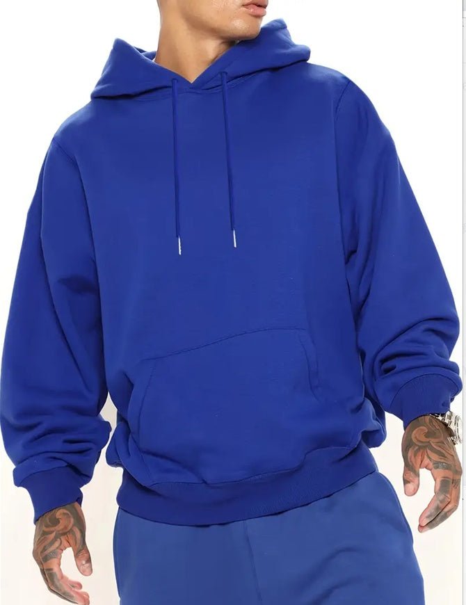 Men's Solid Color Hooded Jumper - AMWLY